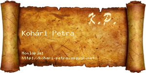 Kohári Petra névjegykártya