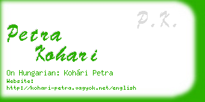 petra kohari business card